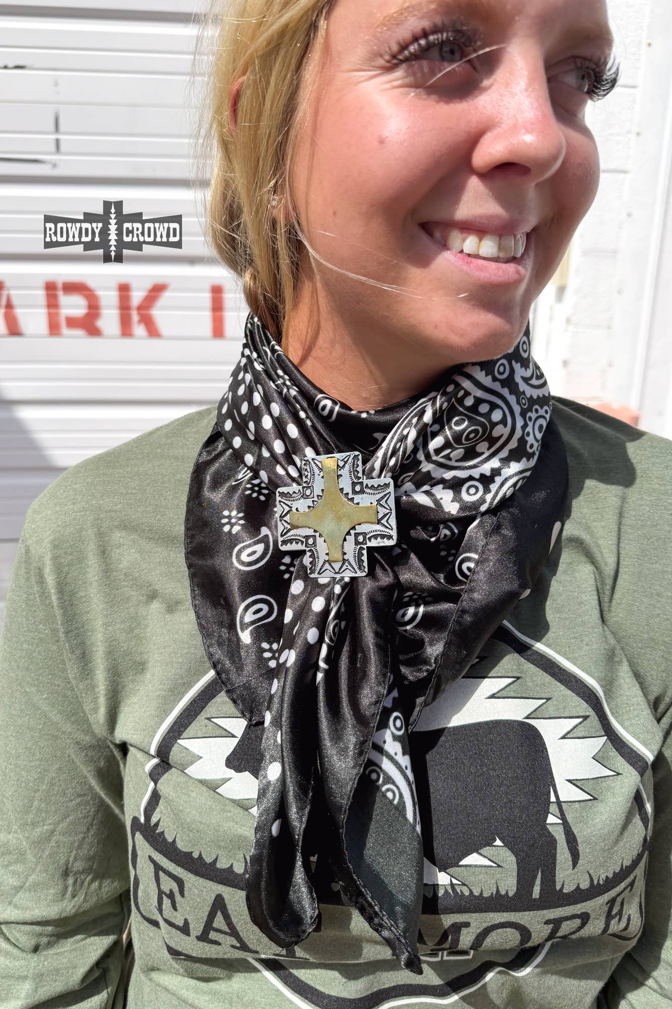Cow Boss Scarf Slide-Wild Rag Slide-Stuffology Boutique-Stuffology - Where Vintage Meets Modern, A Boutique for Real Women in Crosbyton, TX