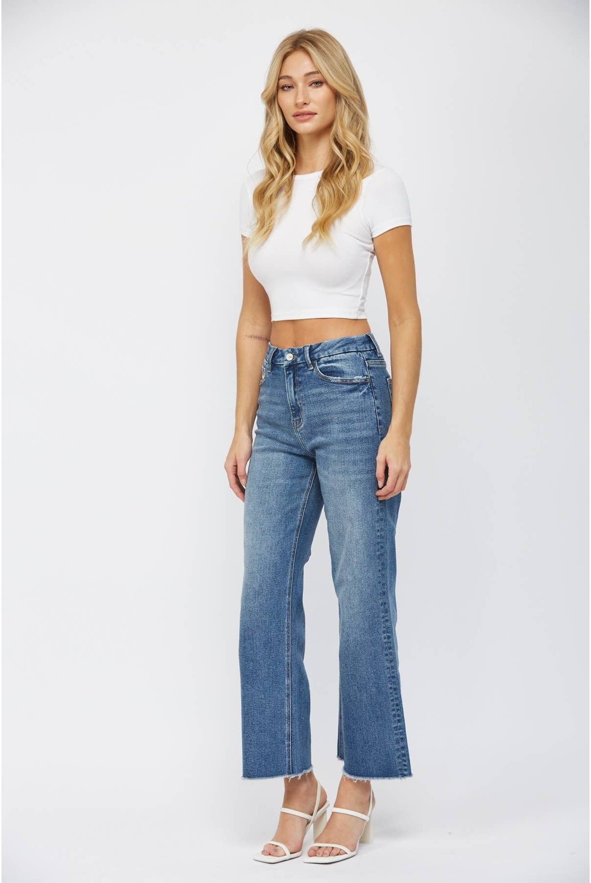 High Waist Wide Leg Mica Denim Jeans-Jeans-Mica Denim-Stuffology - Where Vintage Meets Modern, A Boutique for Real Women in Crosbyton, TX