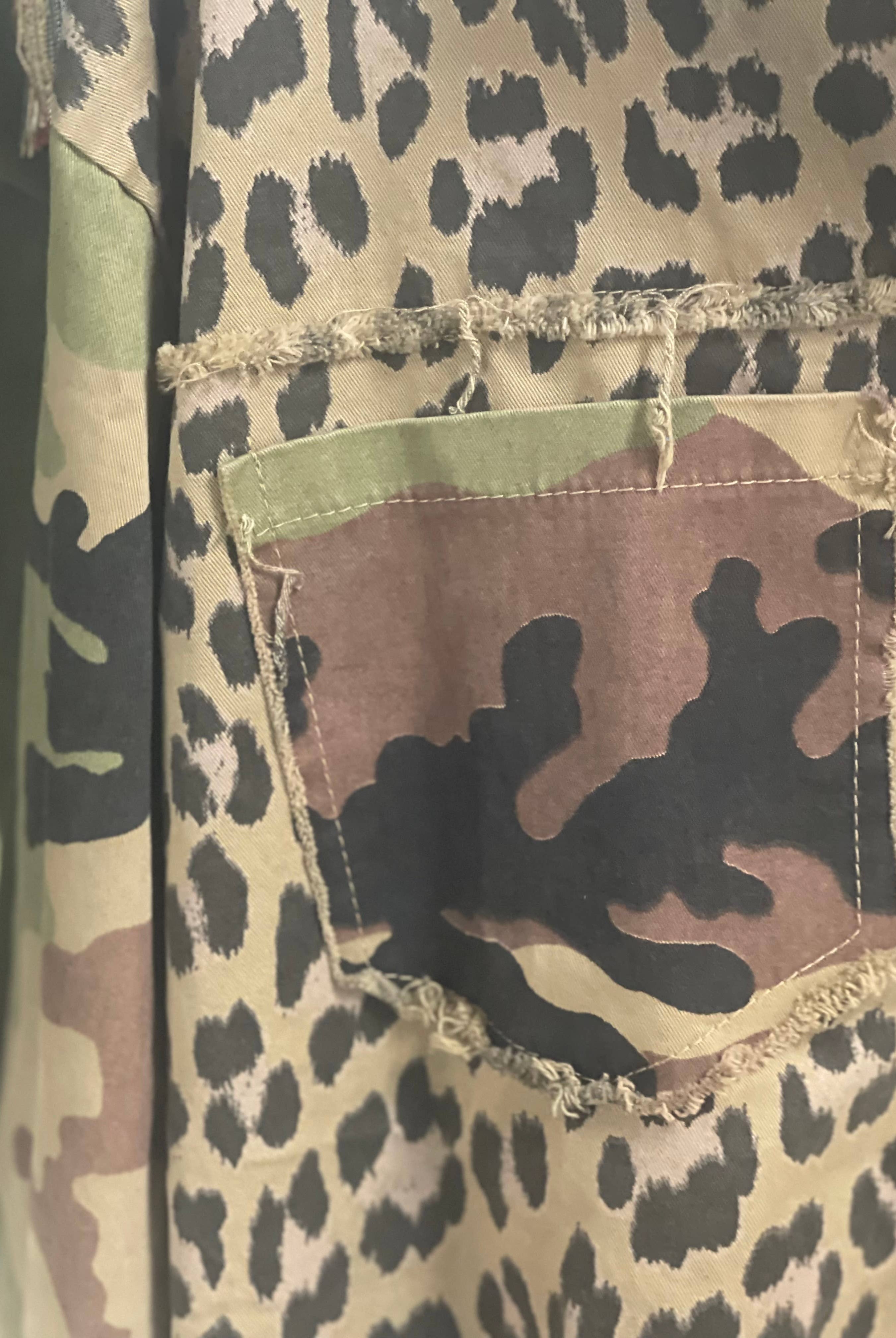 Leopard & Camo Jacket with Pockets-LeParisPetit by I Love Linen-Stuffology - Where Vintage Meets Modern, A Boutique for Real Women in Crosbyton, TX