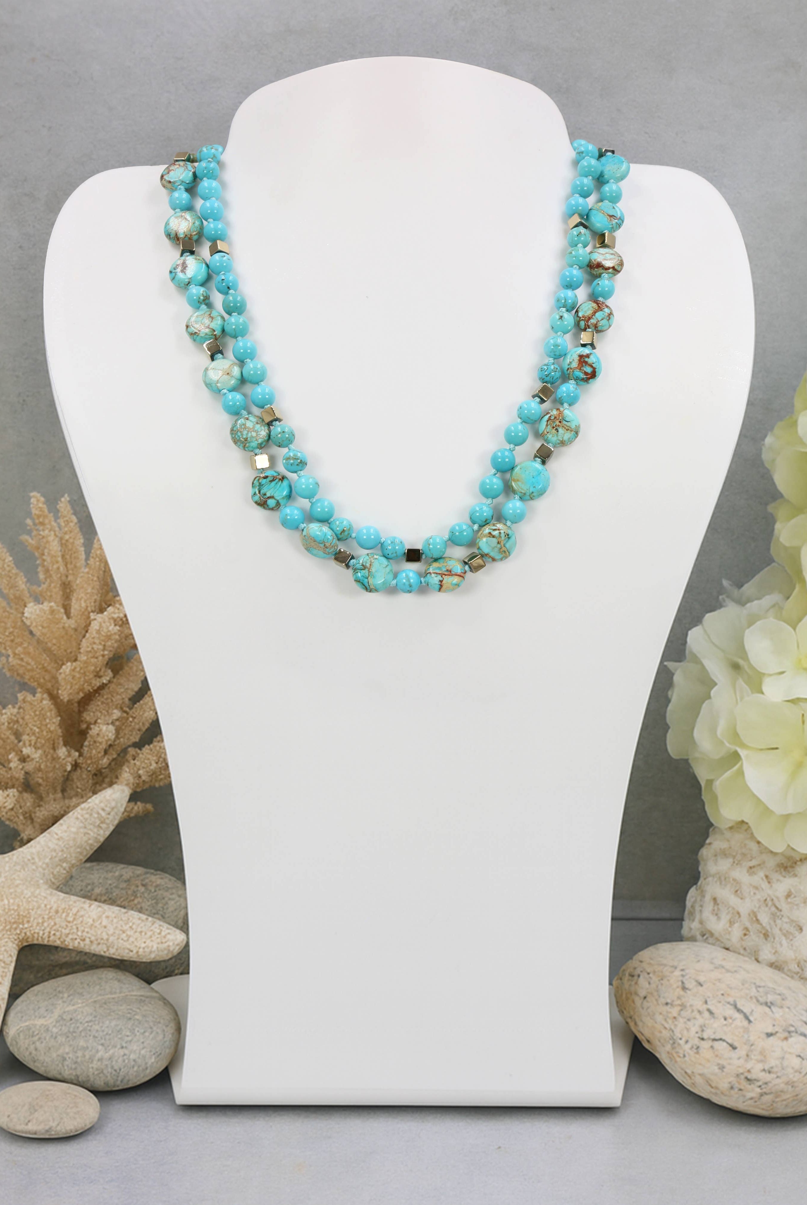 25F19 - Turquoise Horizon Necklace-IST Jewelry-Stuffology - Where Vintage Meets Modern, A Boutique for Real Women in Crosbyton, TX