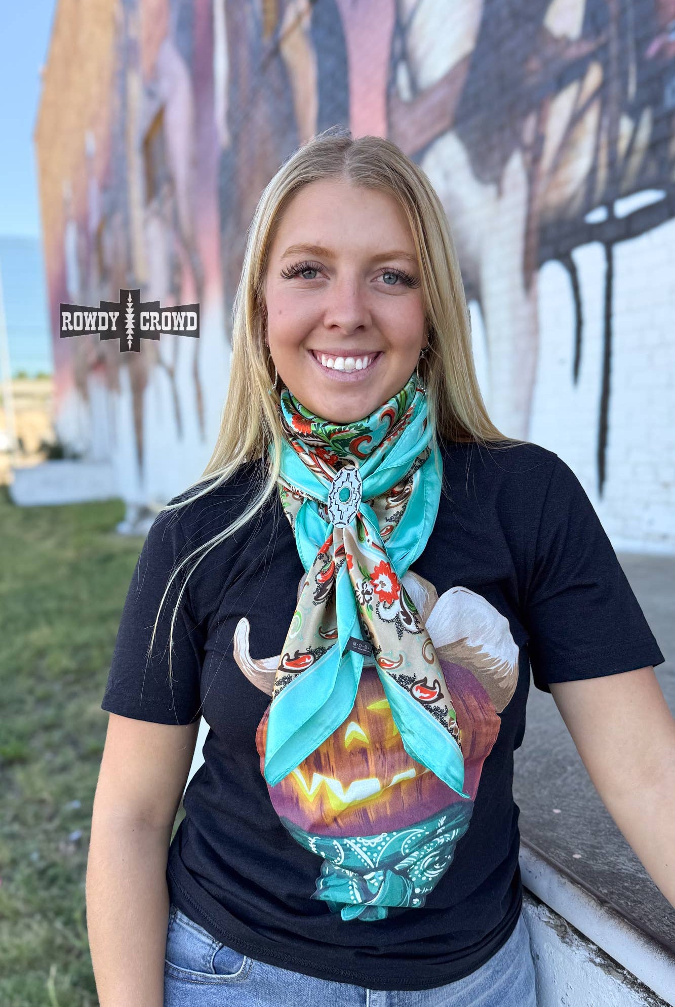 Turquoise Paisley Wild Rag-Wild Rags-Stuffology Boutique-Stuffology - Where Vintage Meets Modern, A Boutique for Real Women in Crosbyton, TX