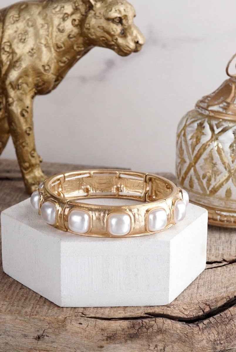 Eternal Glow – Eternity Stretchy Bangle with Cabochons or Pearls-PennyLine inc-Stuffology - Where Vintage Meets Modern, A Boutique for Real Women in Crosbyton, TX