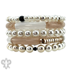 Pearl and bamboo bead bracelet set-Bracelets-Pink Panache Brands-Stuffology - Where Vintage Meets Modern, A Boutique for Real Women in Crosbyton, TX