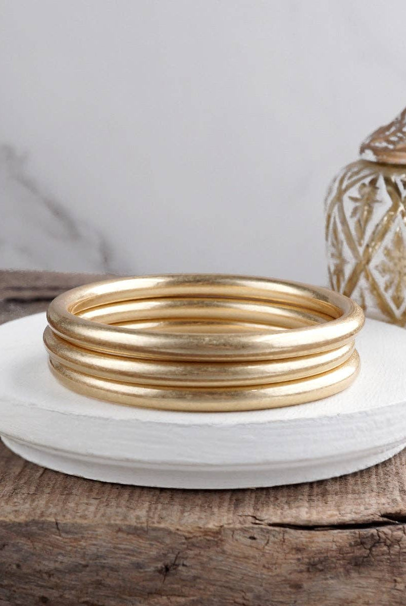 Sundrift Glow – Mixed Metal Bangle Stack-Bracelets-PennyLine inc-Stuffology - Where Vintage Meets Modern, A Boutique for Real Women in Crosbyton, TX
