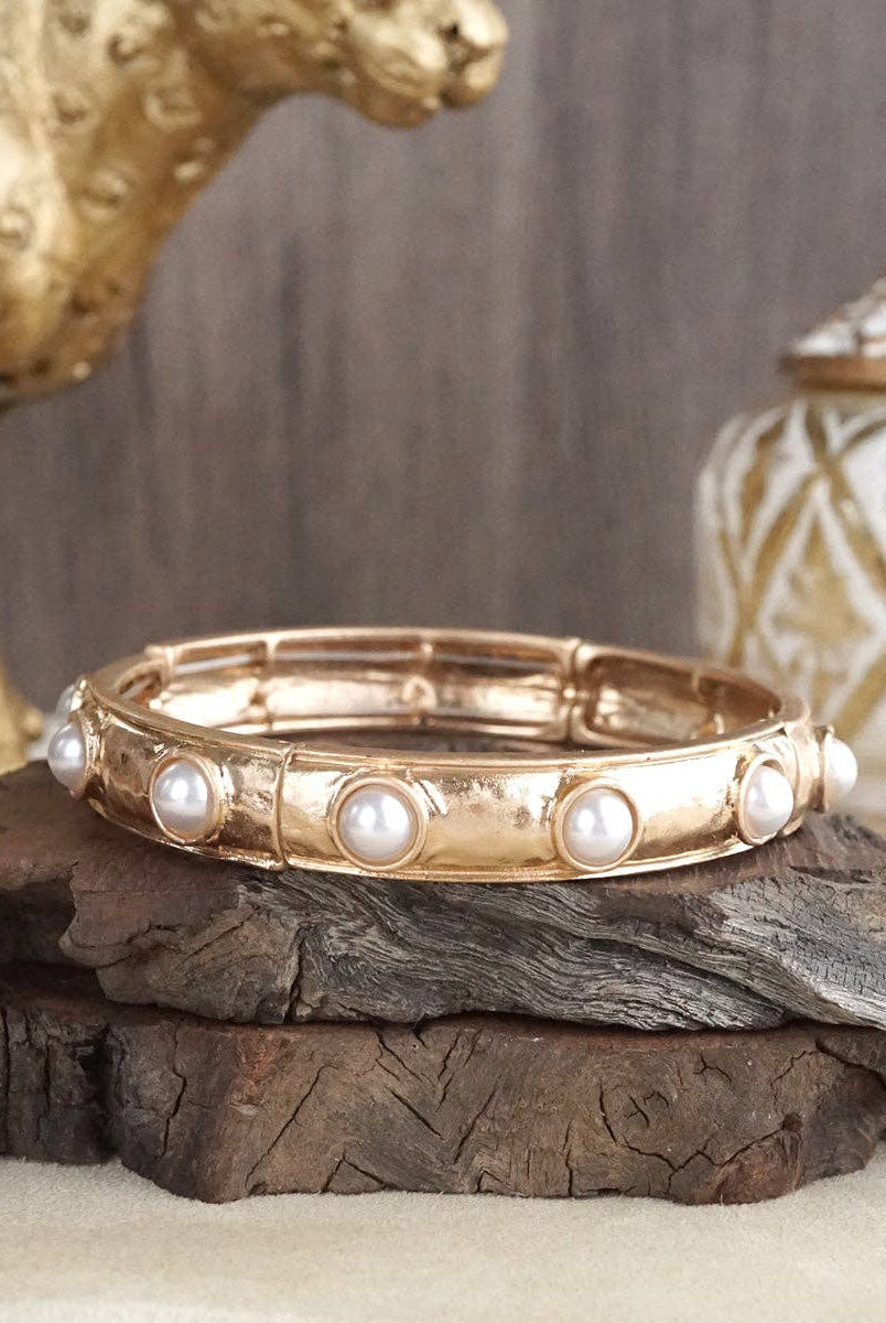 Timeless Charm – Slim Cabochon Eternity Bangle-Bracelets-PennyLine inc-Stuffology - Where Vintage Meets Modern, A Boutique for Real Women in Crosbyton, TX