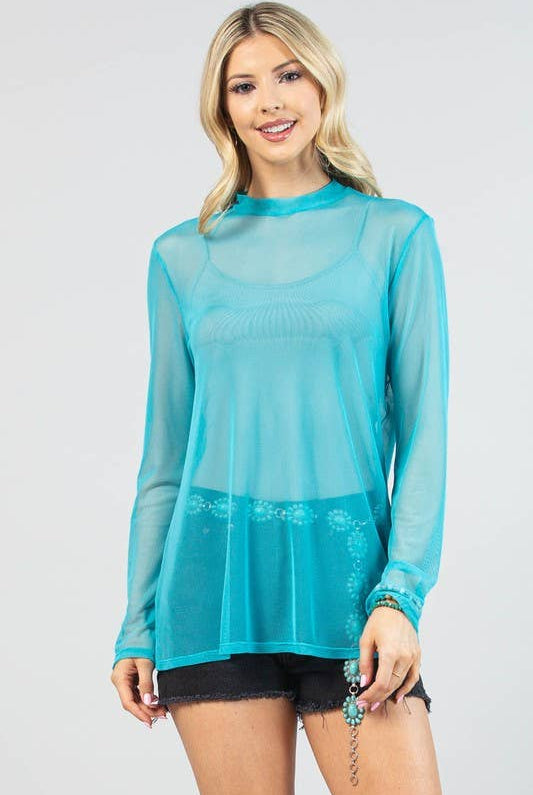 SEMI SHEER MOCK NECK MESH TOP-MESH TOP-Avery-Stuffology - Where Vintage Meets Modern, A Boutique for Real Women in Crosbyton, TX