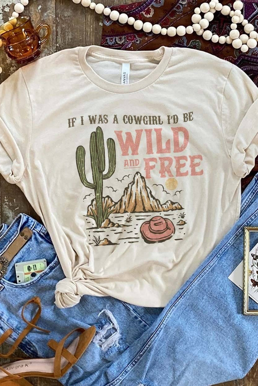 IF I WAS A COWGIRL GRAPHIC TEE / STUFFOLOGY BOUTIQUE-Graphic Tees-THE LATTIMORE CLAIM-Stuffology - Where Vintage Meets Modern, A Boutique for Real Women in Crosbyton, TX