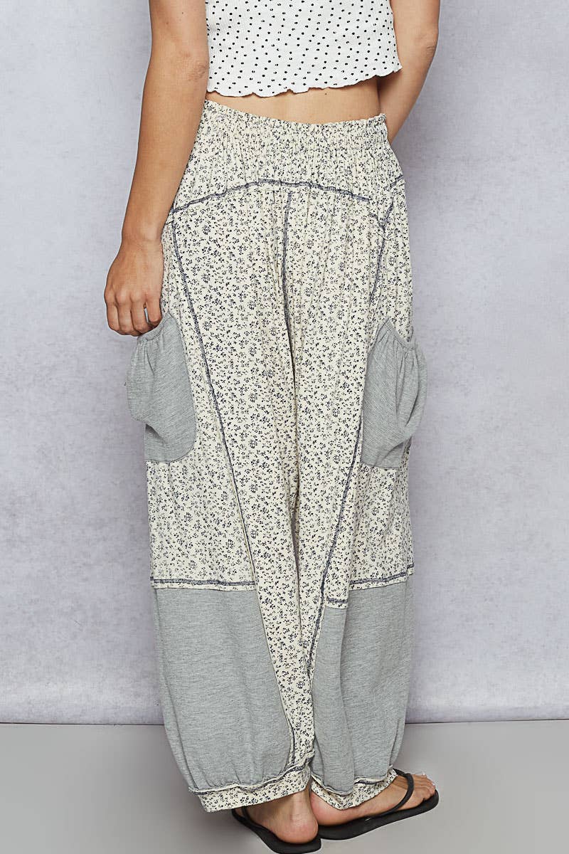 POL Clothing Floral Patch Knit Joggers-Joggers-Pol Clothing-Stuffology - Where Vintage Meets Modern, A Boutique for Real Women in Crosbyton, TX