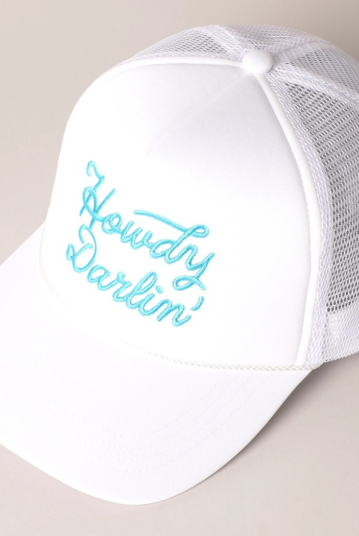 Howdy Darlin' Embroidered Mesh Back Trucker Cap | Stuffology Boutique-Hats-Fashion City-Stuffology - Where Vintage Meets Modern, A Boutique for Real Women in Crosbyton, TX