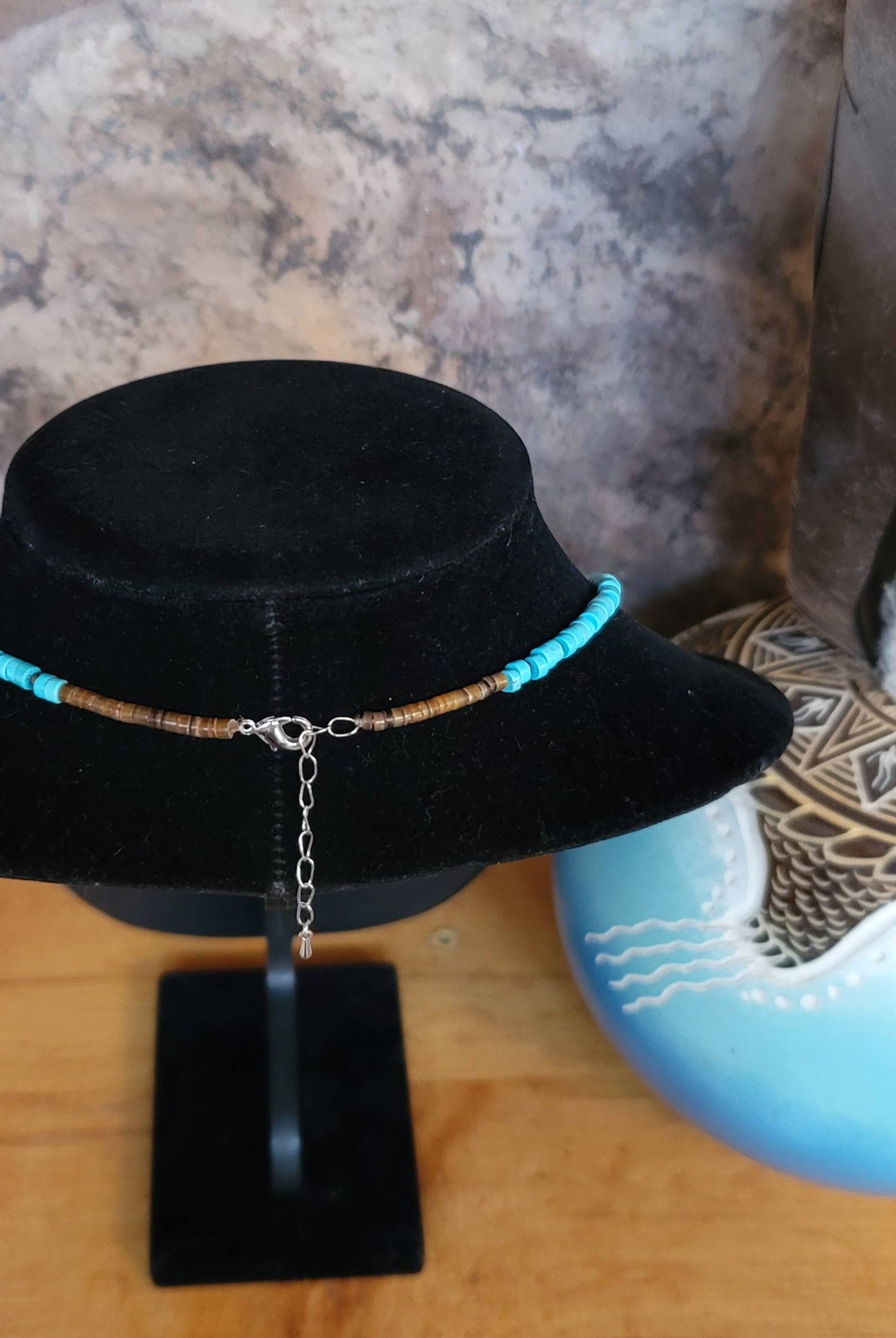 Turquoise Heishi graduated necklace with Seashell Heishi-Horse Spirit Studio-Stuffology - Where Vintage Meets Modern, A Boutique for Real Women in Crosbyton, TX