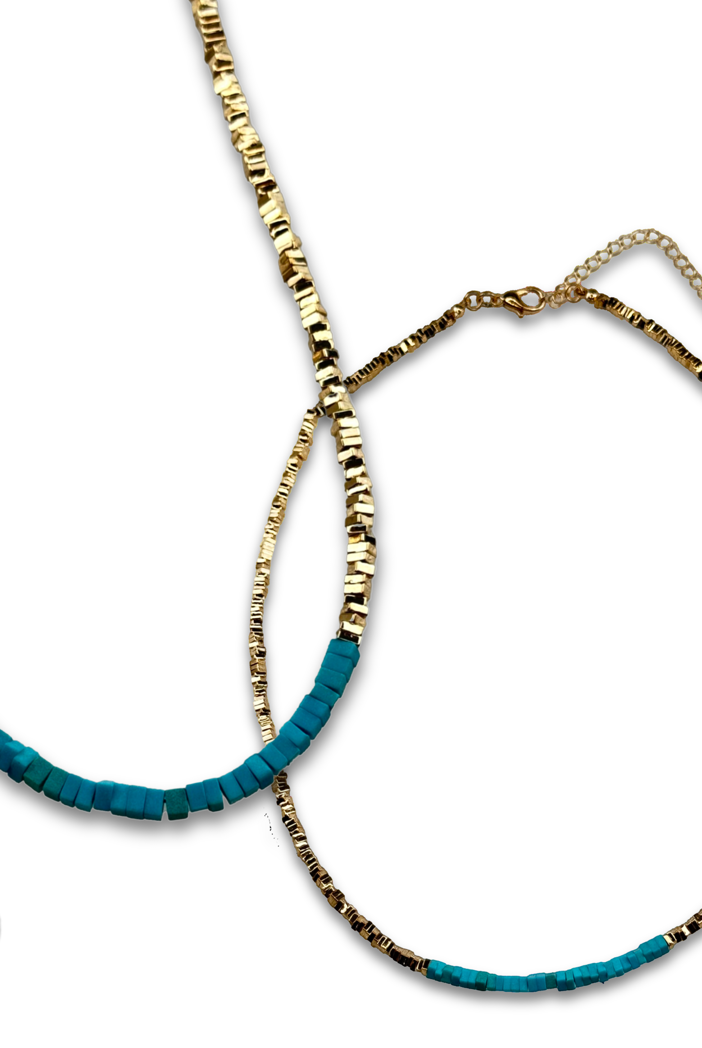 Gold and turquoise layering necklace-Pink Panache Brands-Stuffology - Where Vintage Meets Modern, A Boutique for Real Women in Crosbyton, TX