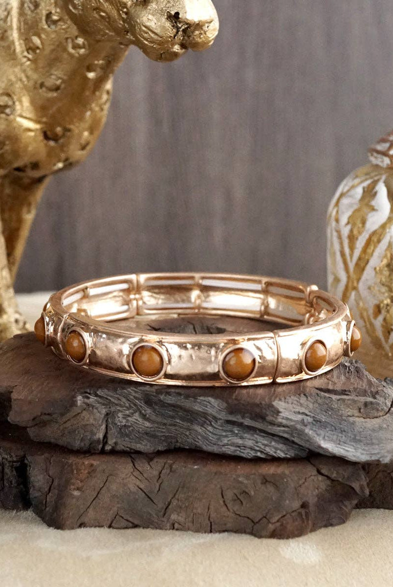 Timeless Charm – Slim Cabochon Eternity Bangle-Bracelets-PennyLine inc-Stuffology - Where Vintage Meets Modern, A Boutique for Real Women in Crosbyton, TX