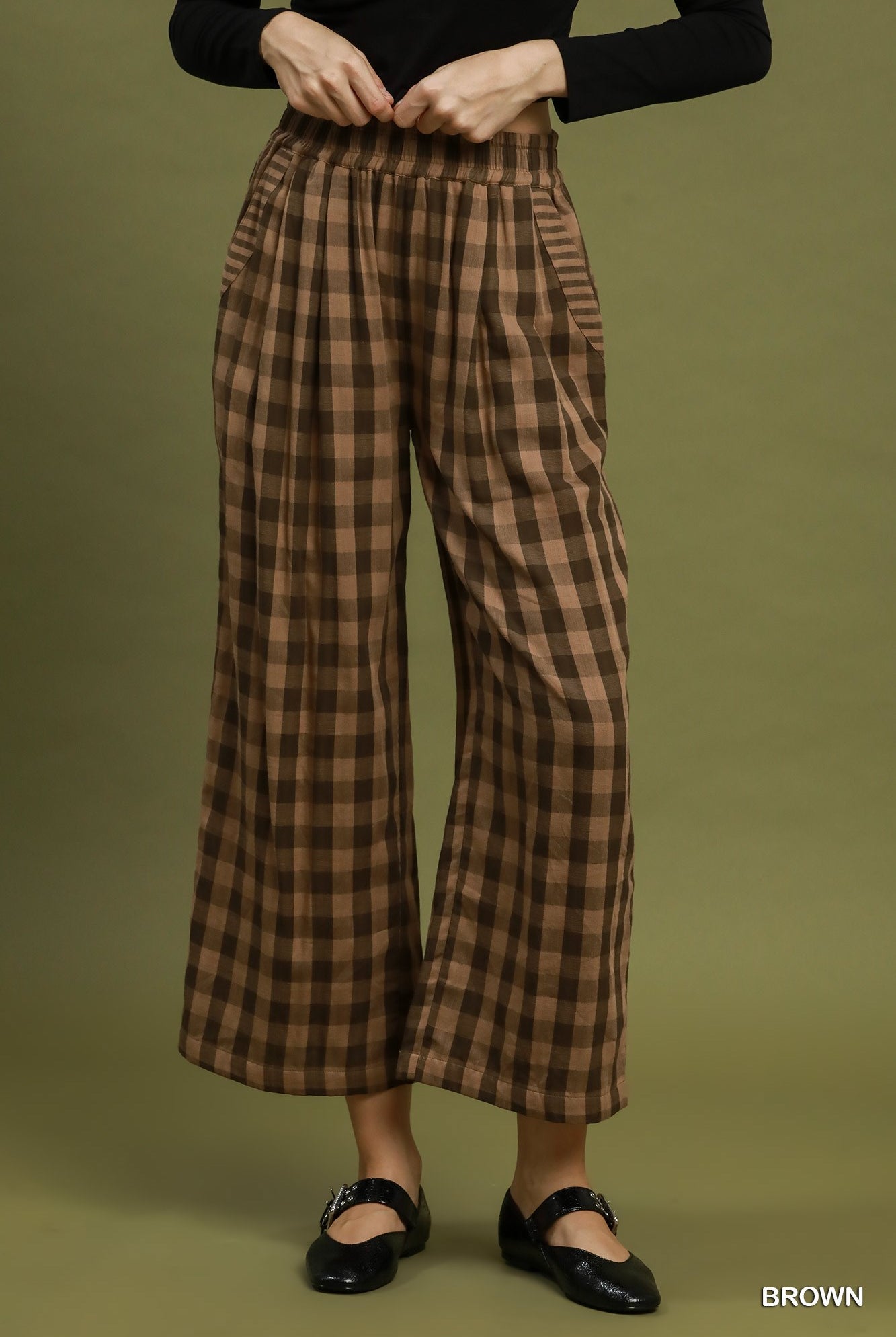 Checkered Wide Leg Pants-Pants-Umgee-Stuffology - Where Vintage Meets Modern, A Boutique for Real Women in Crosbyton, TX