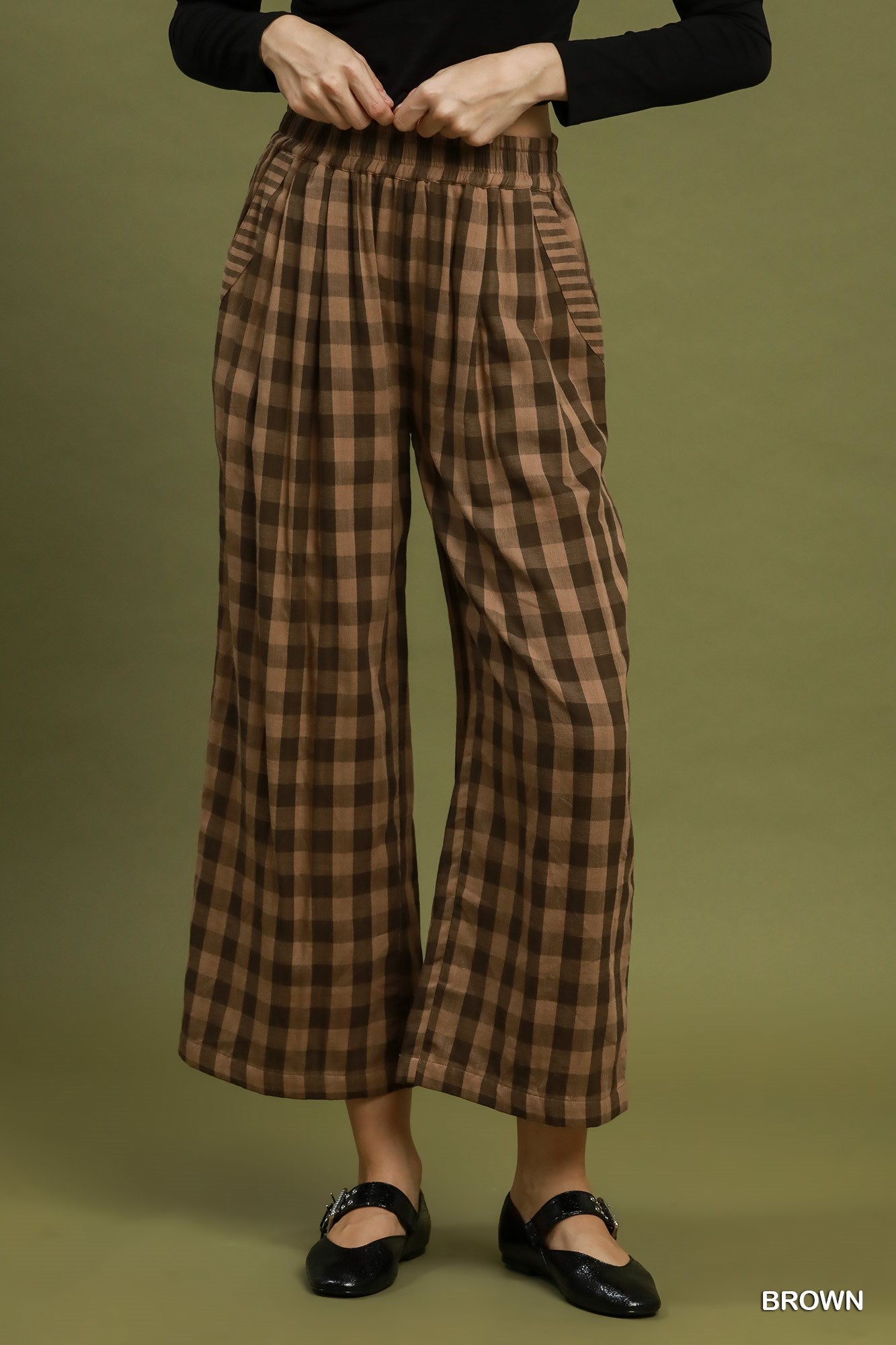 Checkered Wide Leg Pants-Pants-Umgee-Stuffology - Where Vintage Meets Modern, A Boutique for Real Women in Crosbyton, TX