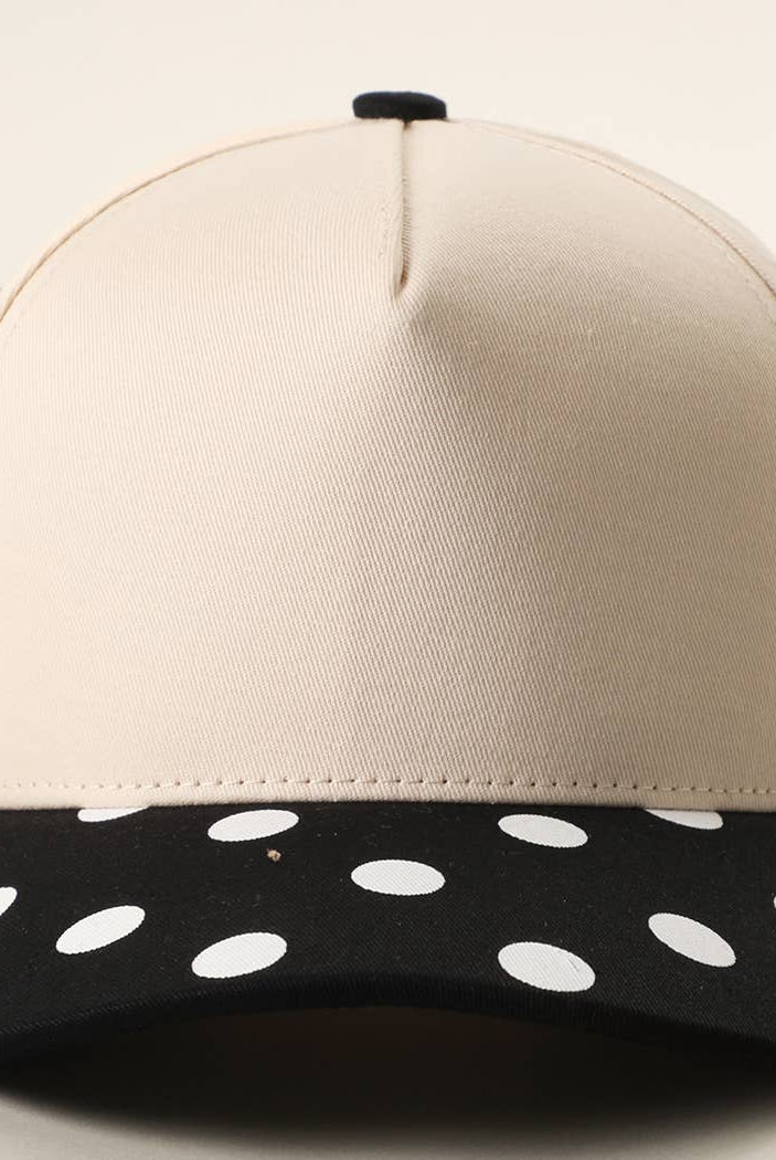 BIG POLKA DOT Brim Two-Tone Trucker Hat-Trucker Hat-Fashion City-Stuffology - Where Vintage Meets Modern, A Boutique for Real Women in Crosbyton, TX