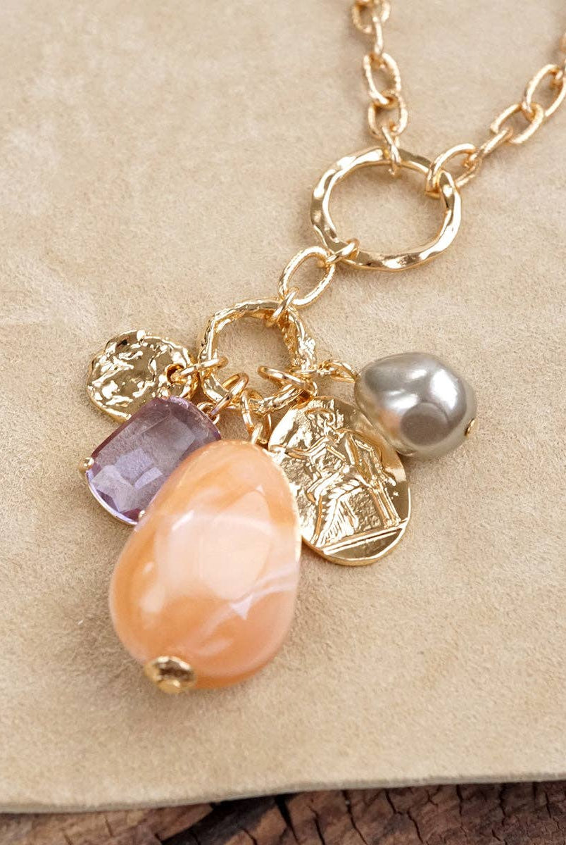 Desert Bloom – Long Cluster Charm Necklace-Necklaces-PennyLine inc-Stuffology - Where Vintage Meets Modern, A Boutique for Real Women in Crosbyton, TX