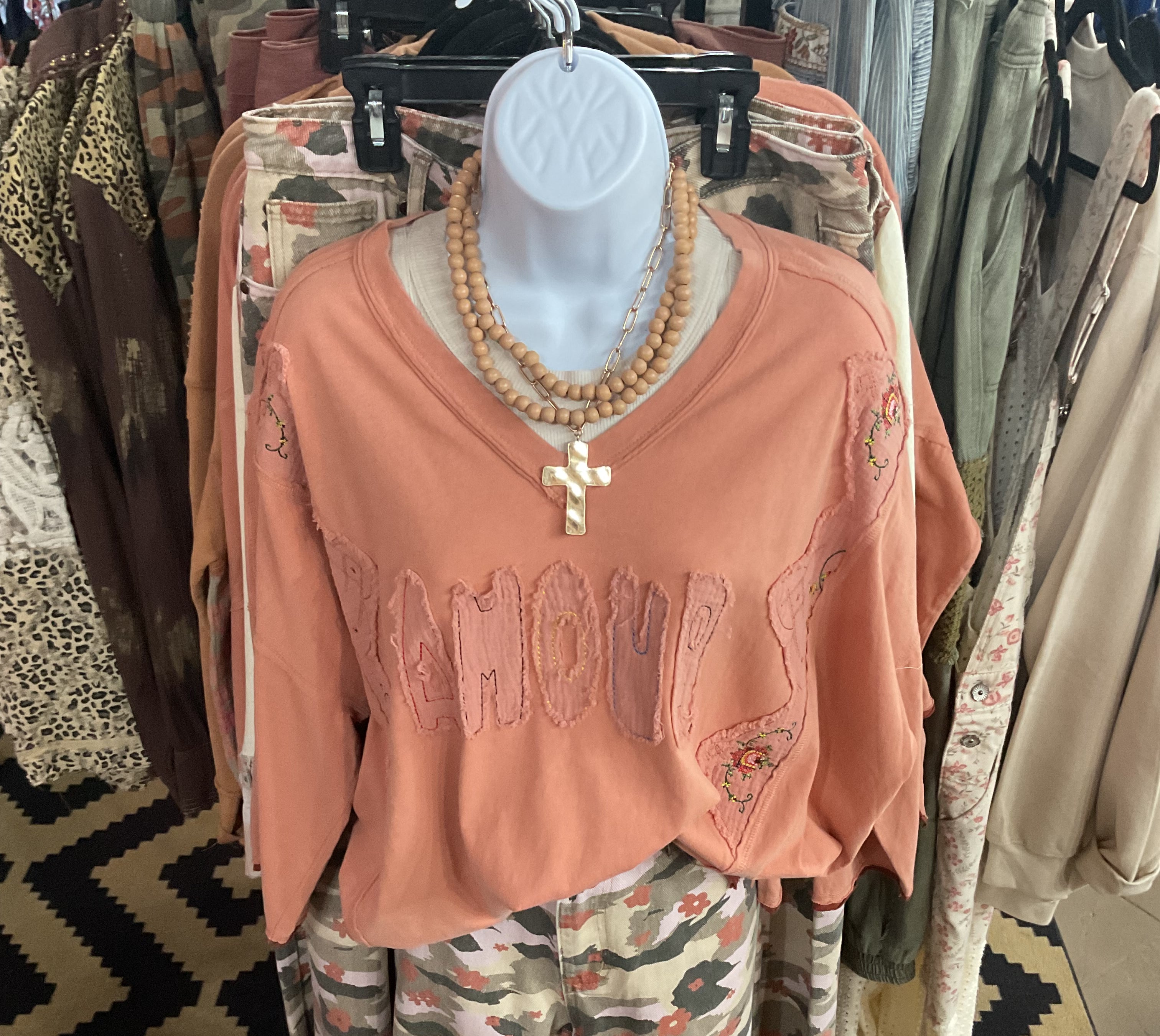 Patchwork Amour Washed Pullover-Pullover Top-Easel-Stuffology - Where Vintage Meets Modern, A Boutique for Real Women in Crosbyton, TX