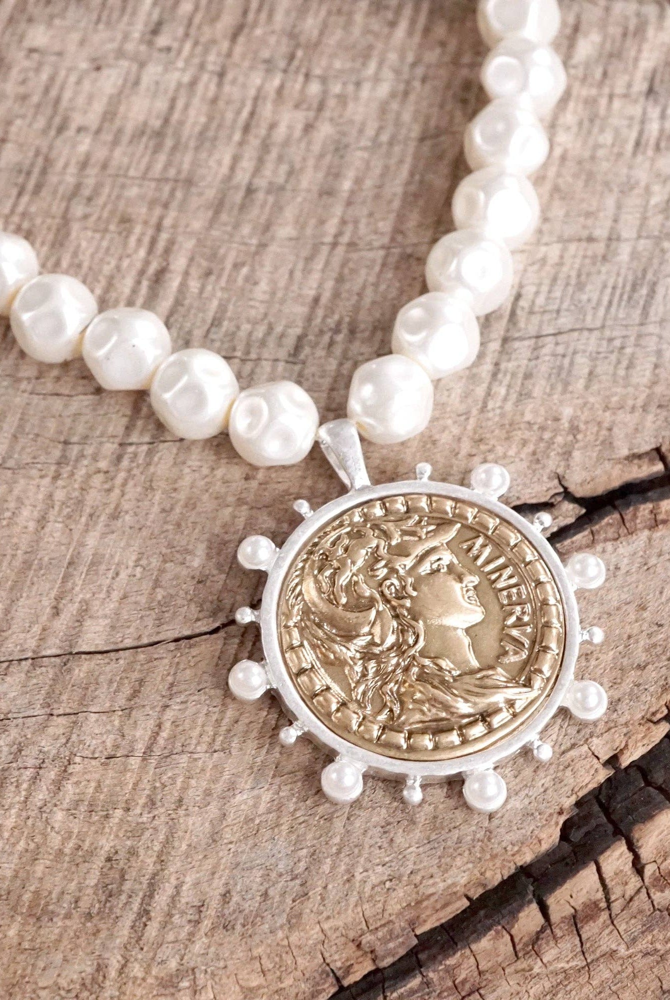 Boho Coin and Pearl Statement Necklace – Gold and Silver Tone-PennyLine inc-Stuffology - Where Vintage Meets Modern, A Boutique for Real Women in Crosbyton, TX