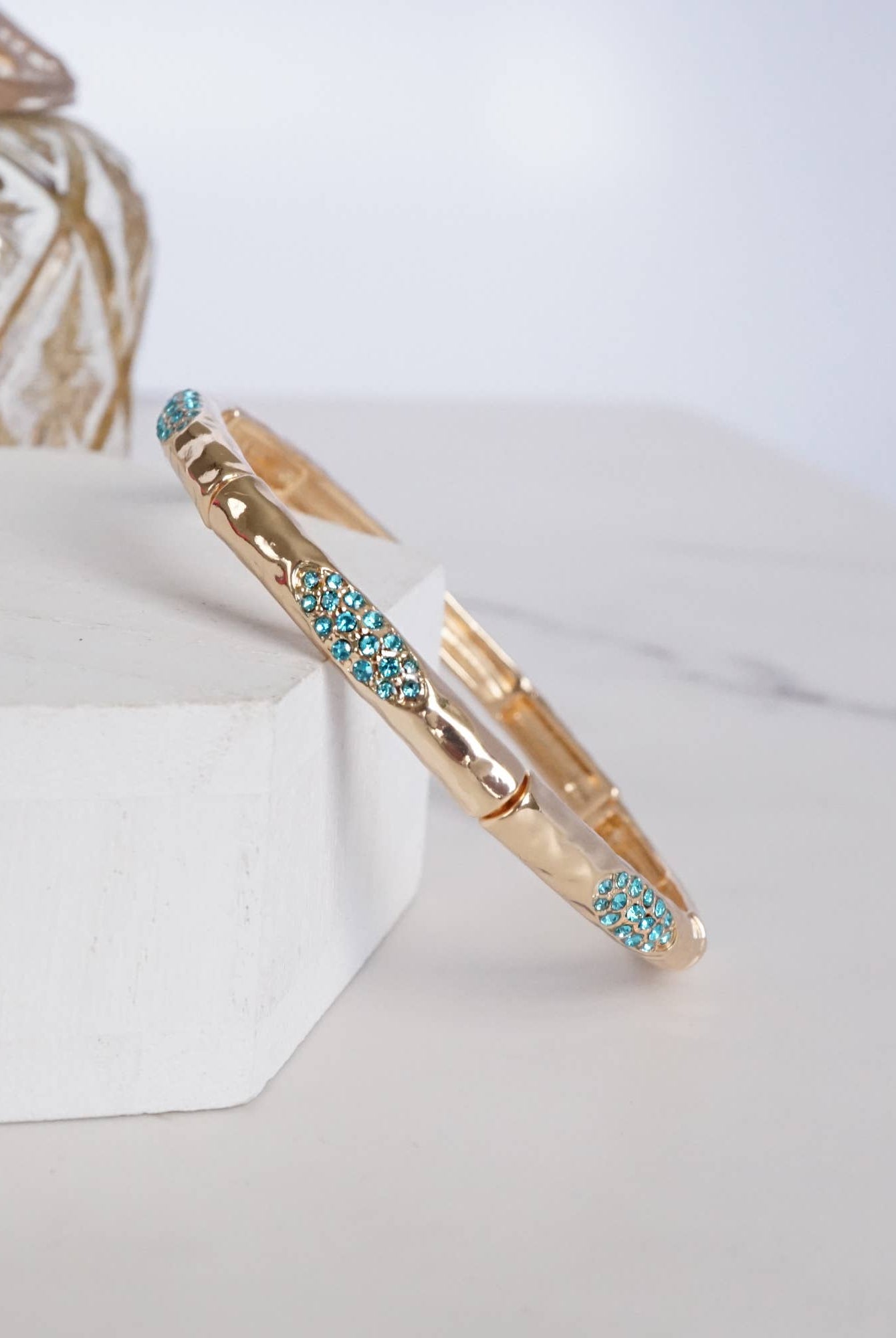 Stretchy Stackable Bangle Pearls and Rhinestones Gold or Silver Tone-PennyLine inc-Stuffology - Where Vintage Meets Modern, A Boutique for Real Women in Crosbyton, TX