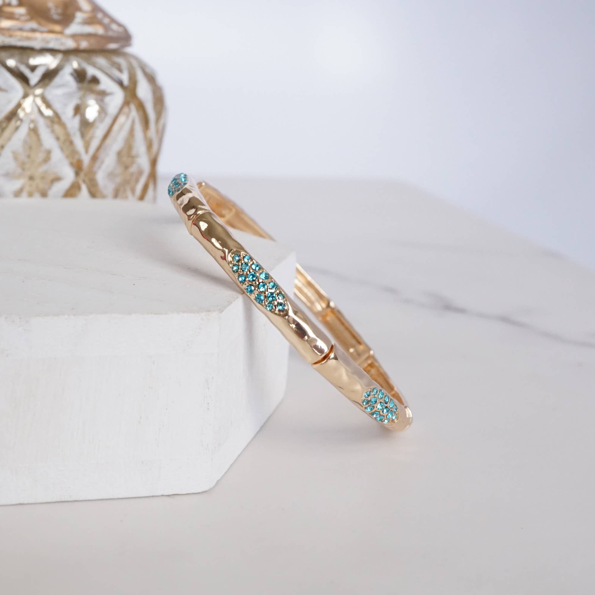 Stretchy Stackable Bangle Pearls and Rhinestones Gold or Silver Tone-PennyLine inc-Stuffology - Where Vintage Meets Modern, A Boutique for Real Women in Crosbyton, TX