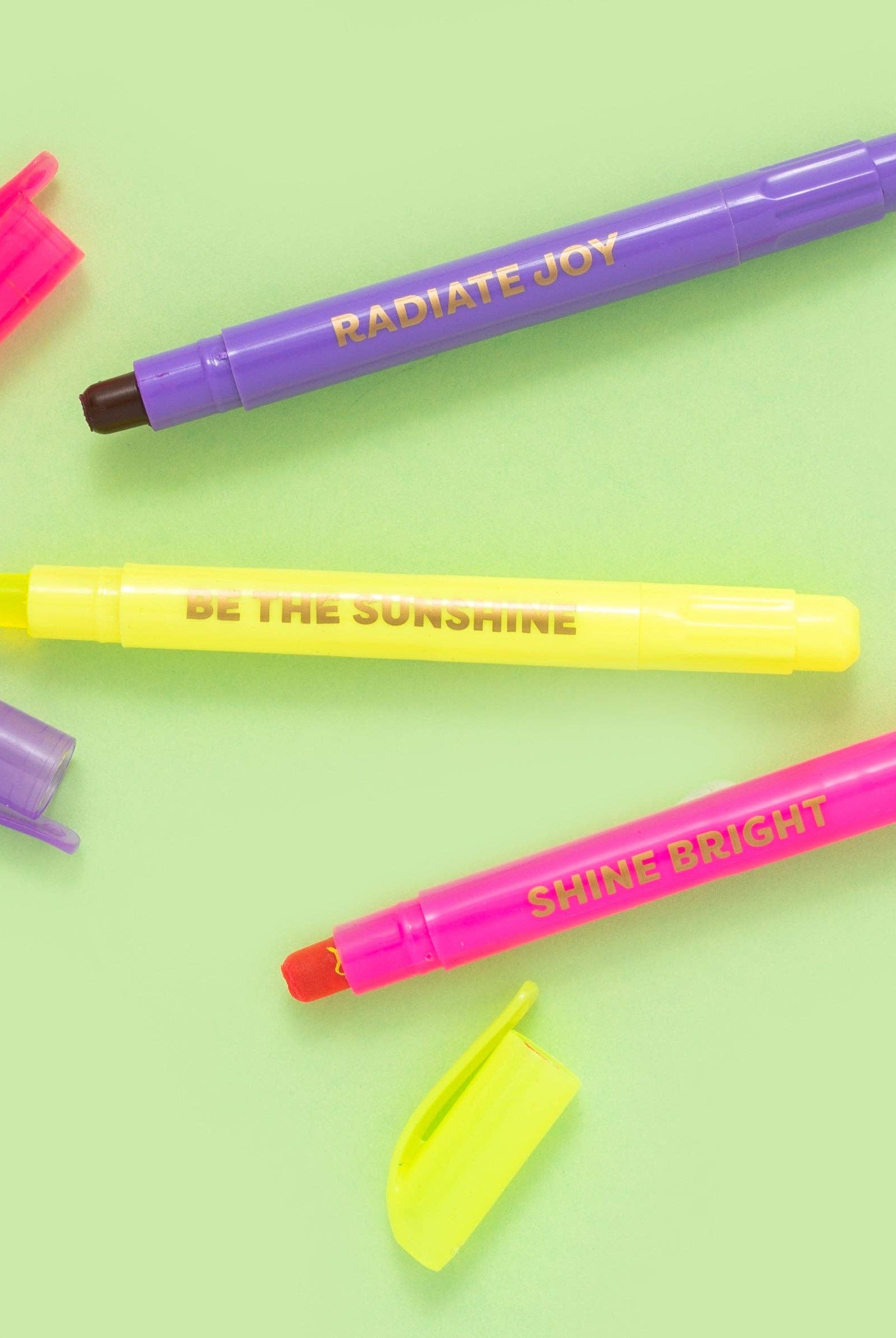 Wax Highlighter Set - Motivational - Asst Clrs - 3 Piece Set-HIGHLIGHTERS-Taylor Elliott Designs-Stuffology - Where Vintage Meets Modern, A Boutique for Real Women in Crosbyton, TX