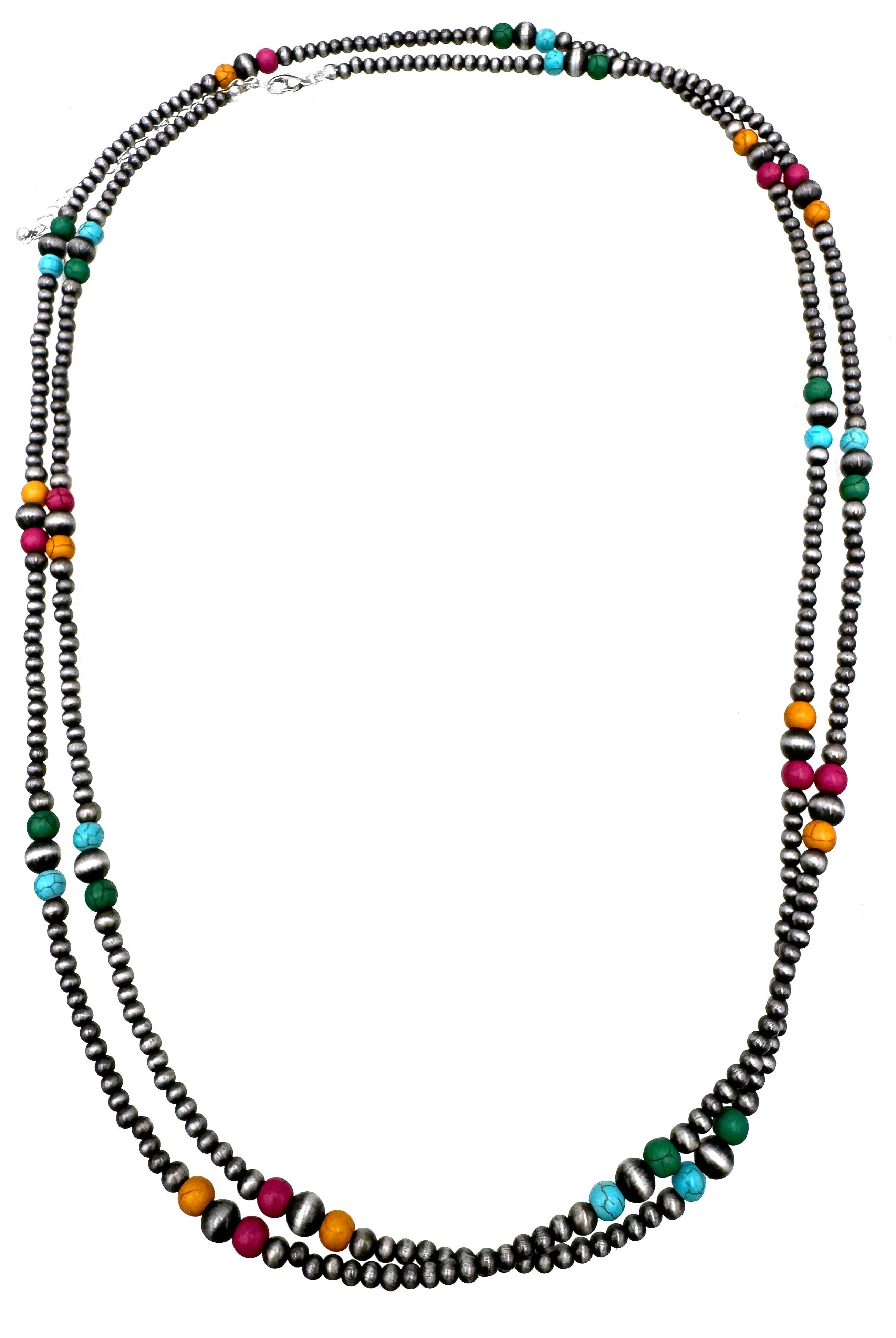 Navajo Beads Versatile Long 60 inch Necklace-Necklaces-Lunar Deer-Stuffology - Where Vintage Meets Modern, A Boutique for Real Women in Crosbyton, TX