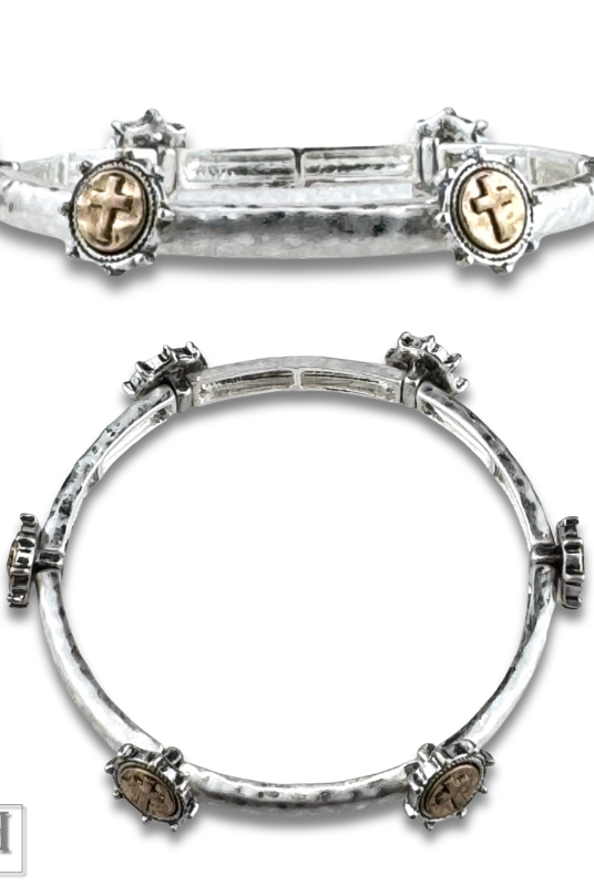 Antique look cross cuff bracelet-Bracelets-Pink Panache Brands-Stuffology - Where Vintage Meets Modern, A Boutique for Real Women in Crosbyton, TX