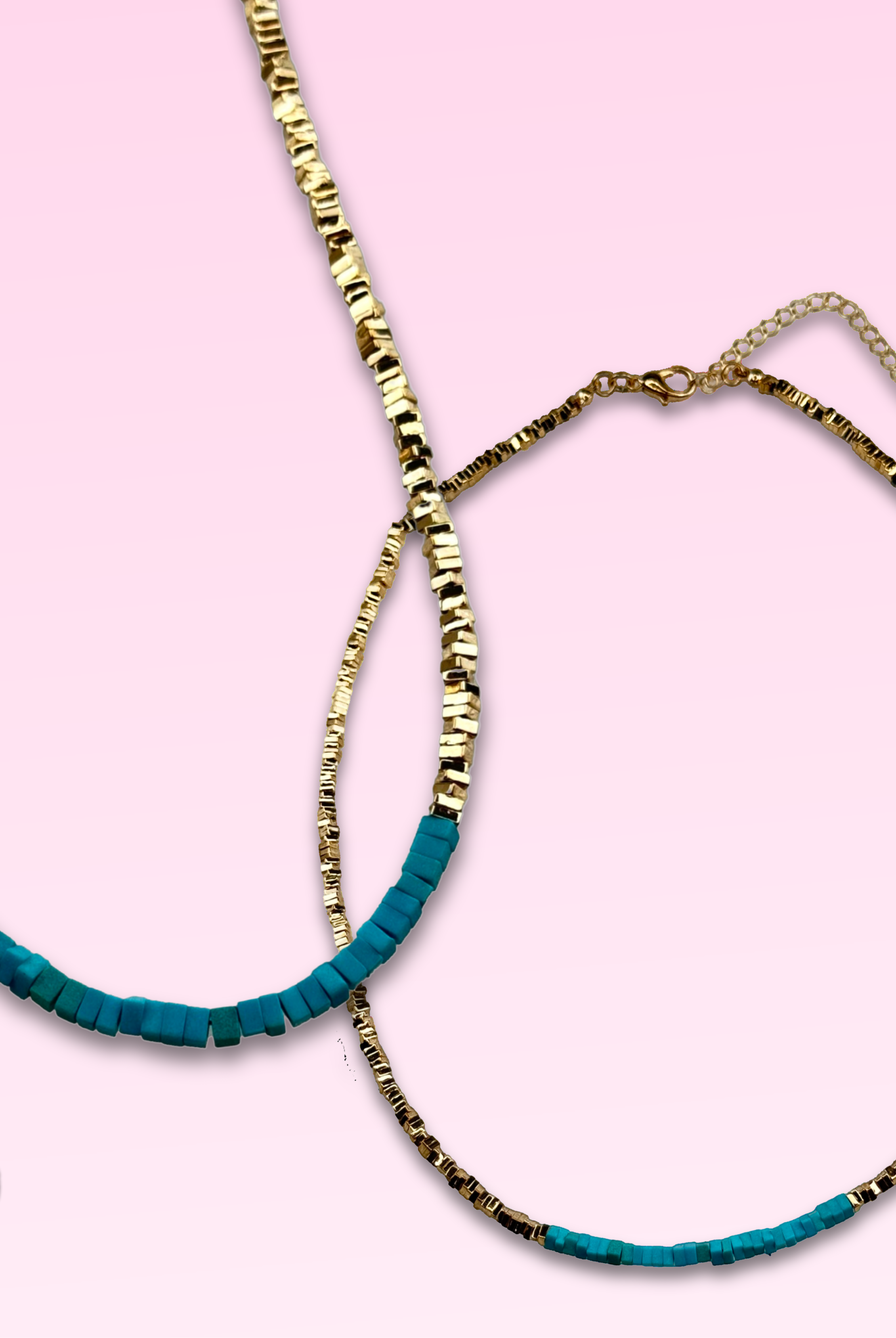 Gold and turquoise layering necklace-Pink Panache Brands-Stuffology - Where Vintage Meets Modern, A Boutique for Real Women in Crosbyton, TX