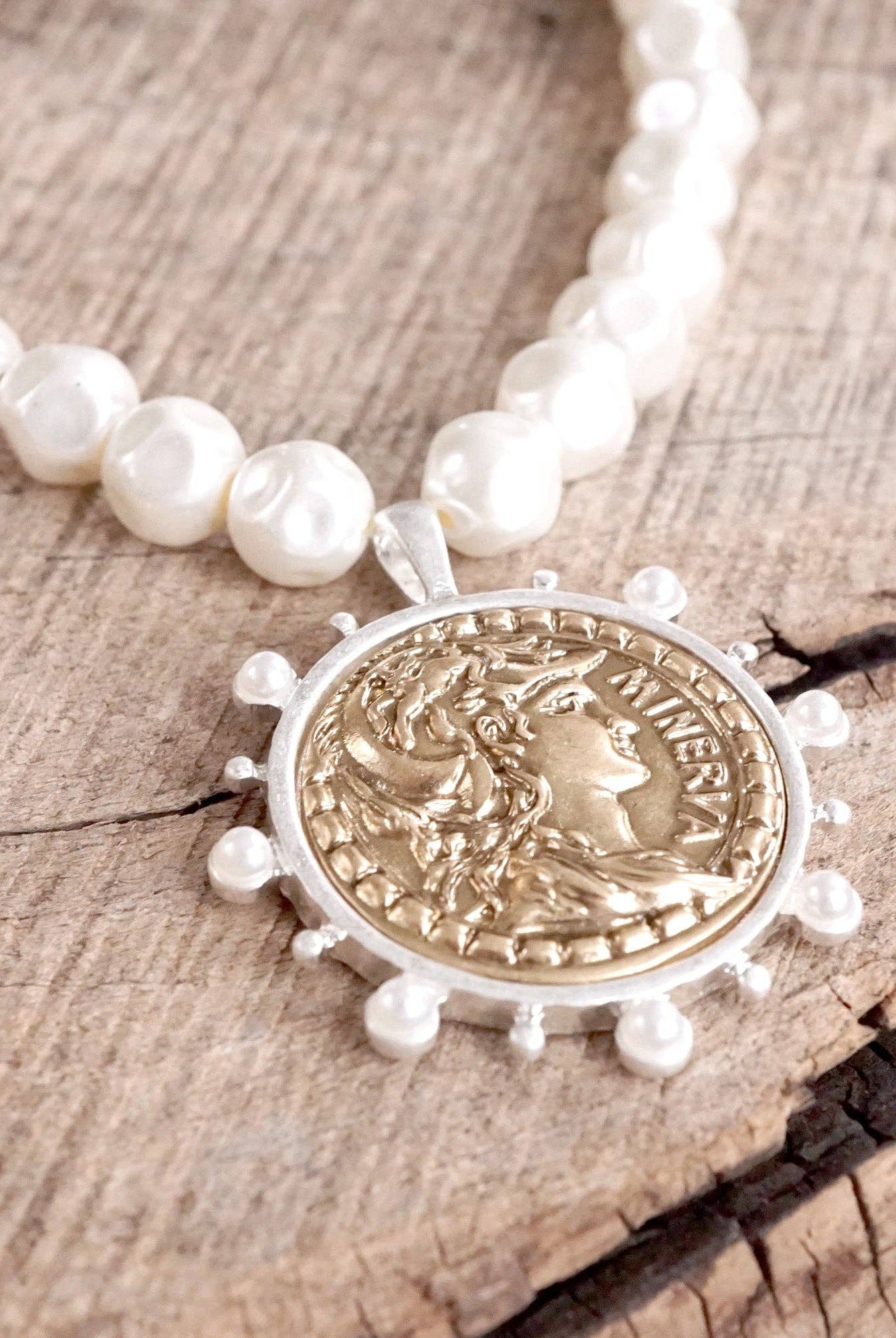 Boho Coin and Pearl Statement Necklace – Gold and Silver Tone-PennyLine inc-Stuffology - Where Vintage Meets Modern, A Boutique for Real Women in Crosbyton, TX