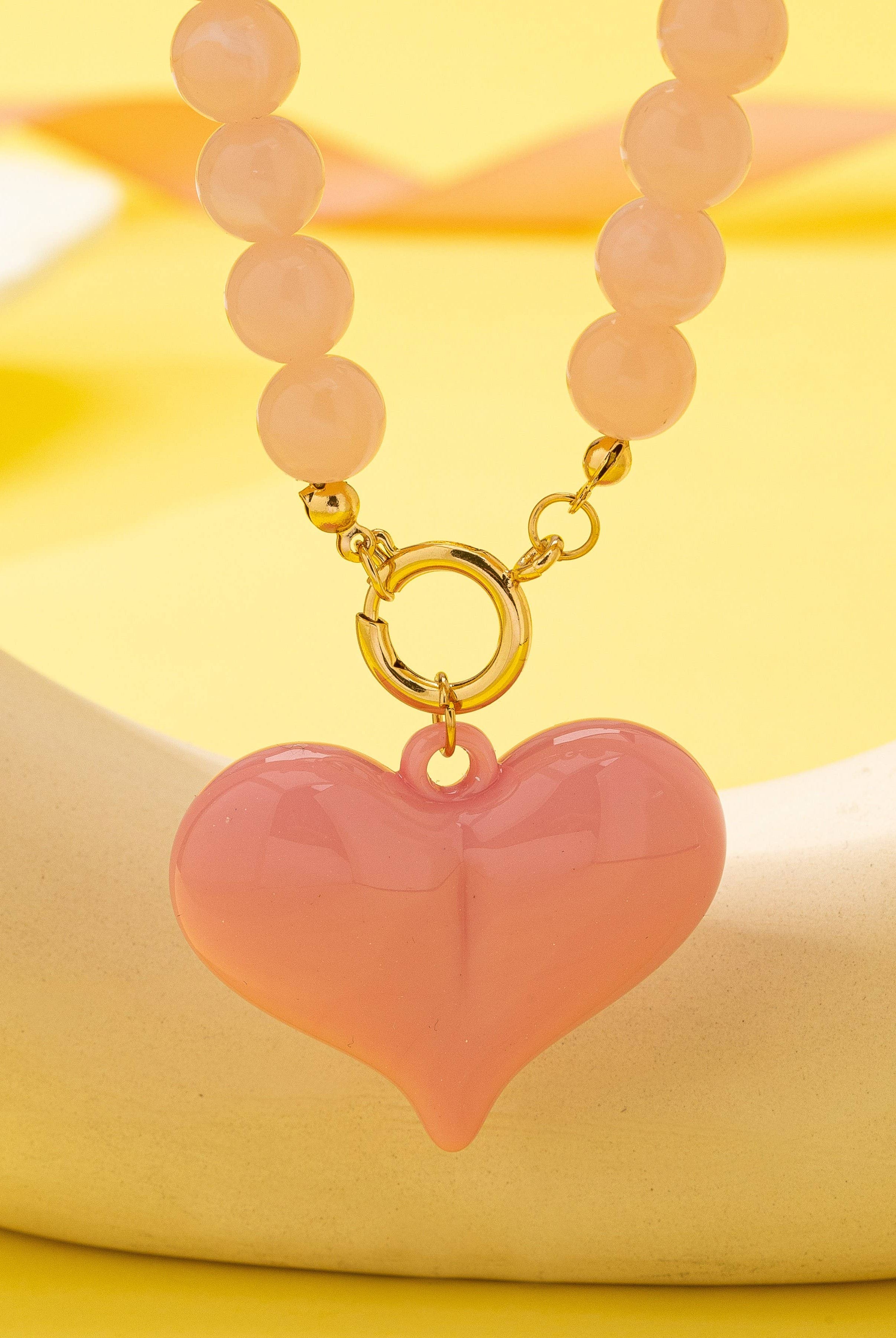 Sweetheart Beaded Heart Necklace-Necklaces-Stuffology Boutique -Stuffology - Where Vintage Meets Modern, A Boutique for Real Women in Crosbyton, TX