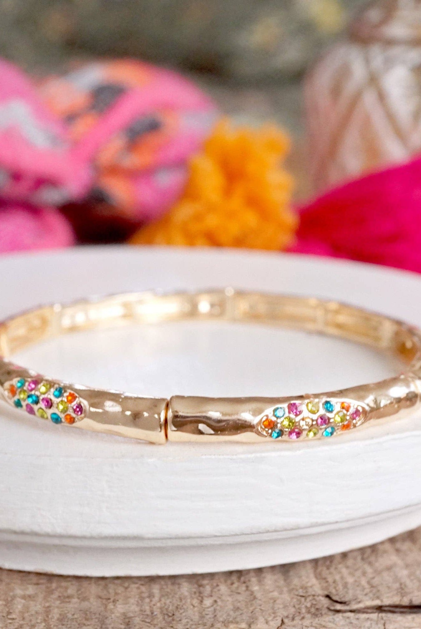 Stretchy Stackable Bangle Pearls and Rhinestones Gold or Silver Tone-PennyLine inc-Stuffology - Where Vintage Meets Modern, A Boutique for Real Women in Crosbyton, TX