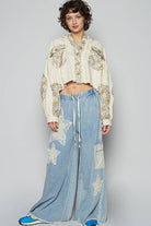Star Patch Adjustable Waist Band Casual Pants-Pants-Pol Clothing-Stuffology - Where Vintage Meets Modern, A Boutique for Real Women in Crosbyton, TX