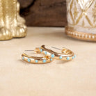 Classic Bubble Hoops – Gold with Crystal, Pearl, or Turquoise-Earrings-PennyLine inc-Stuffology - Where Vintage Meets Modern, A Boutique for Real Women in Crosbyton, TX