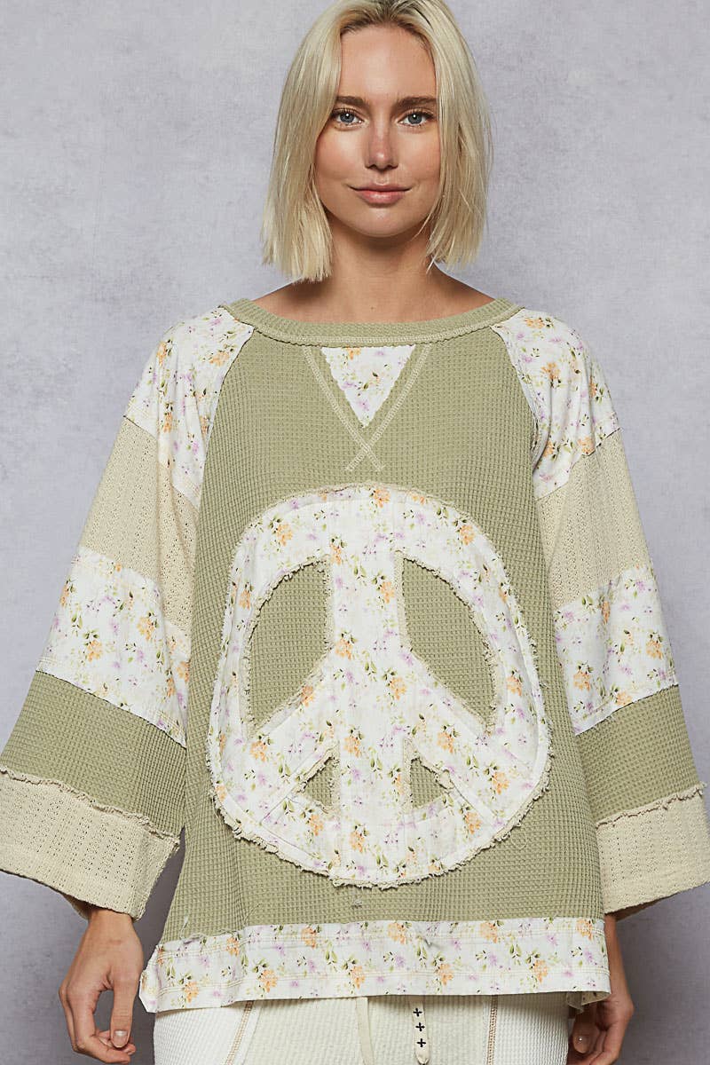 POL Clothing - Peace Sign Top-Pullover Top-Pol Clothing-Stuffology - Where Vintage Meets Modern, A Boutique for Real Women in Crosbyton, TX