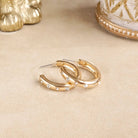 Classic Bubble Hoops – Gold with Crystal, Pearl, or Turquoise-Earrings-PennyLine inc-Stuffology - Where Vintage Meets Modern, A Boutique for Real Women in Crosbyton, TX