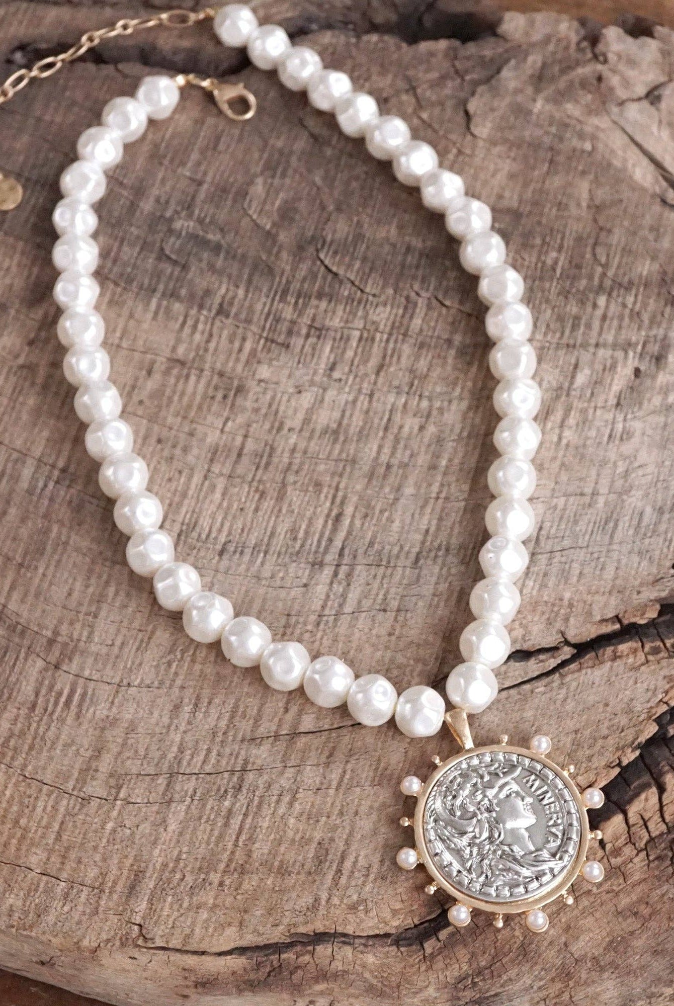 Boho Coin and Pearl Statement Necklace – Gold and Silver Tone-PennyLine inc-Stuffology - Where Vintage Meets Modern, A Boutique for Real Women in Crosbyton, TX