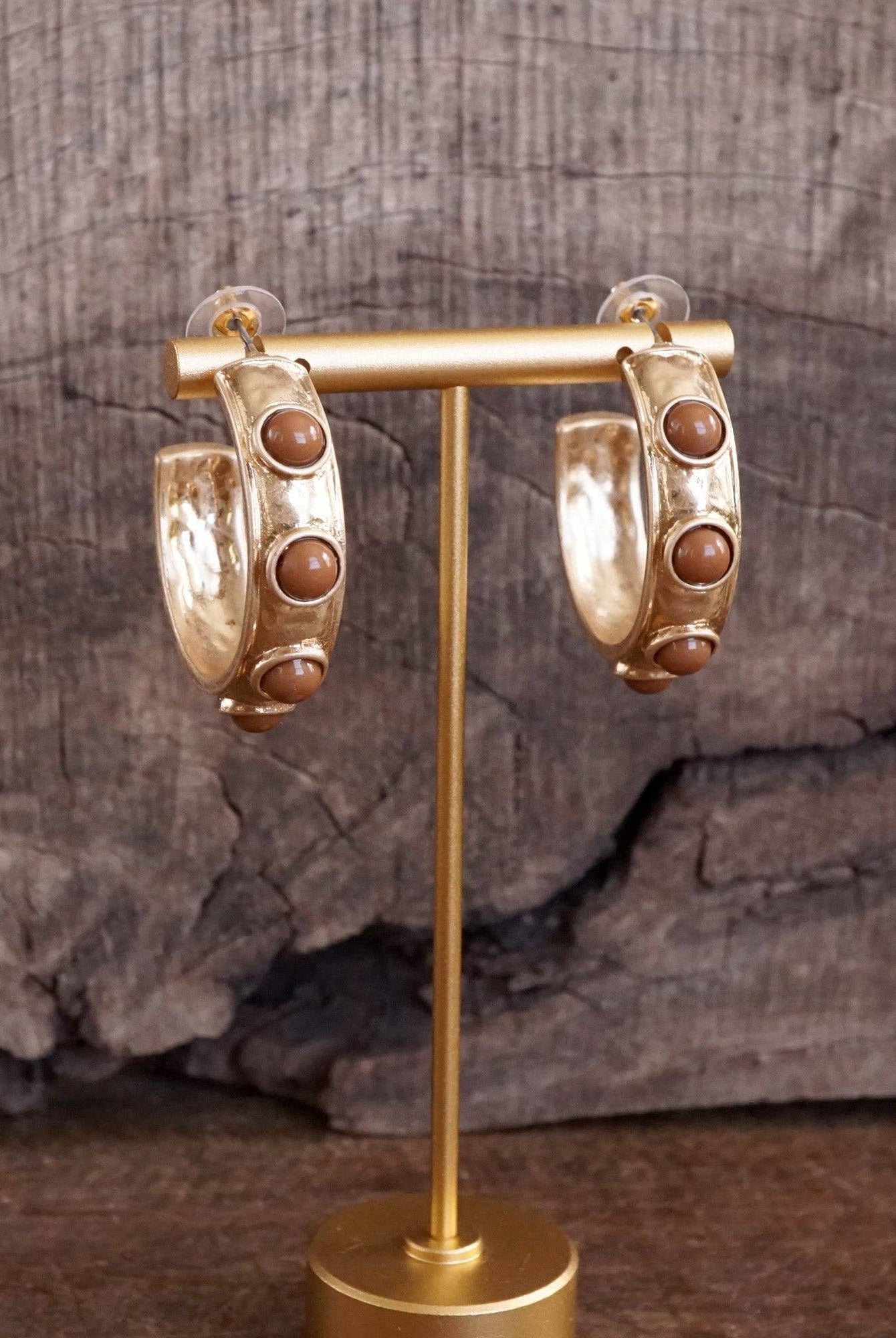 Jeweled Bubble Hoop Earrings – Colorful Acrylic Cabochons-PennyLine inc-Stuffology - Where Vintage Meets Modern, A Boutique for Real Women in Crosbyton, TX