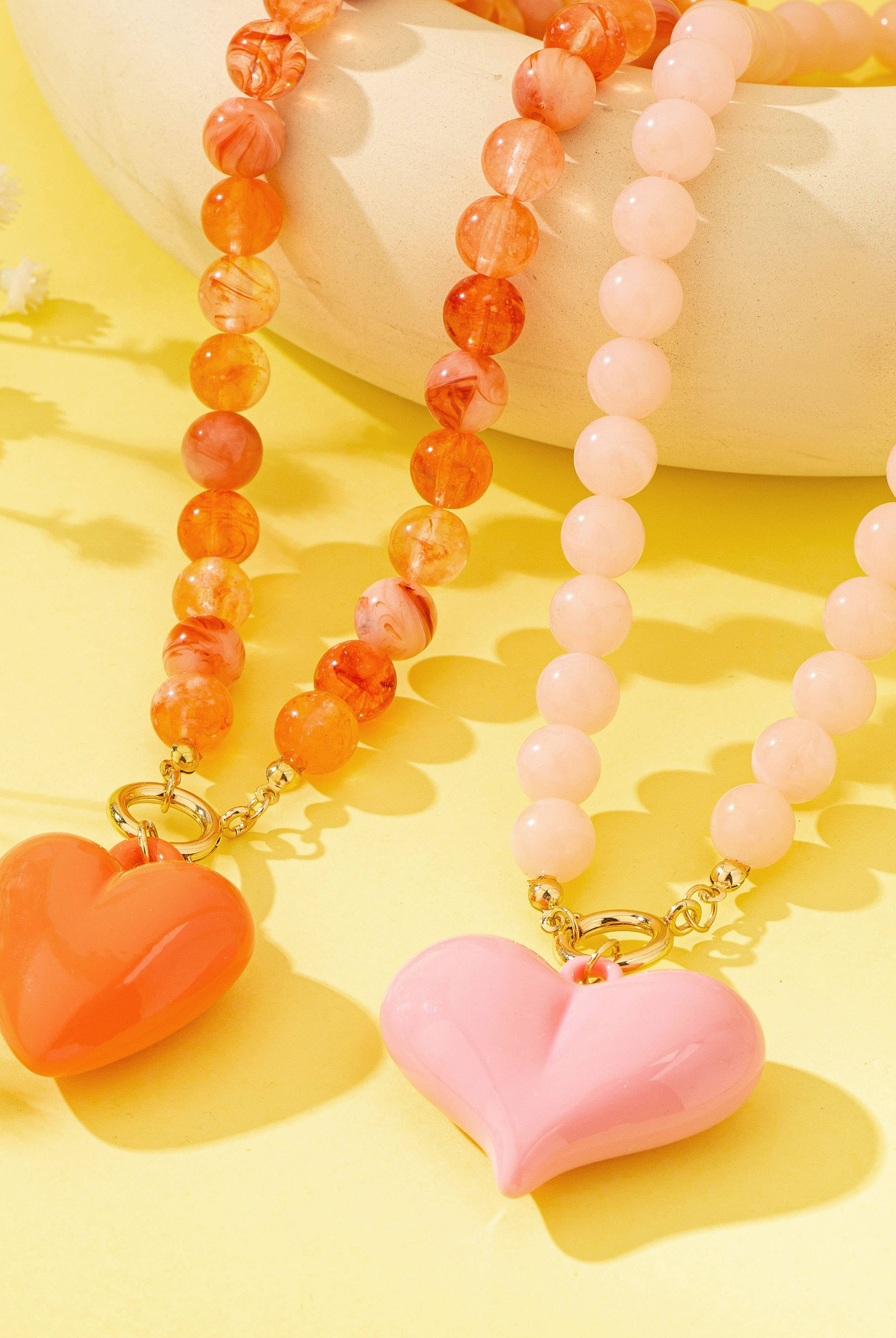 Sweetheart Beaded Heart Necklace-Necklaces-Stuffology Boutique -Stuffology - Where Vintage Meets Modern, A Boutique for Real Women in Crosbyton, TX