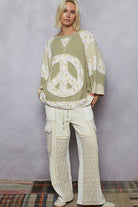POL Clothing - Peace Sign Top-Pullover Top-Pol Clothing-Stuffology - Where Vintage Meets Modern, A Boutique for Real Women in Crosbyton, TX