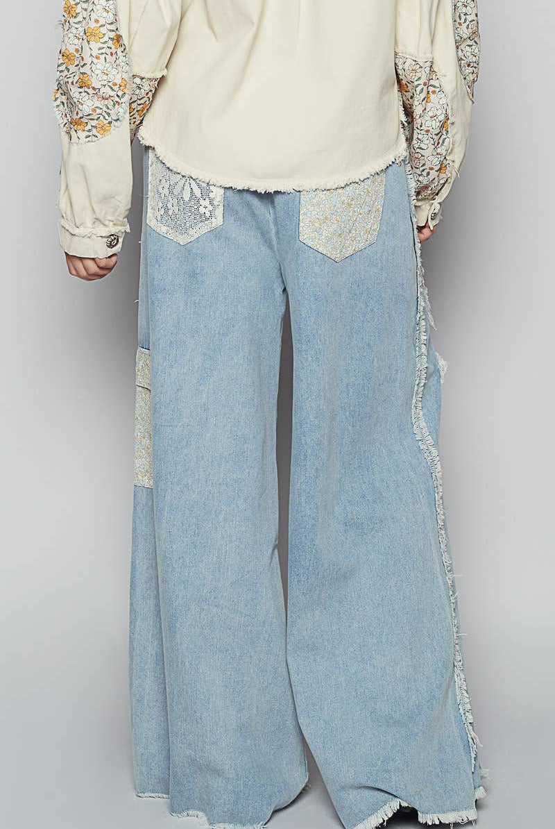 Star Patch Adjustable Waist Band Casual Pants-Pants-Pol Clothing-Stuffology - Where Vintage Meets Modern, A Boutique for Real Women in Crosbyton, TX