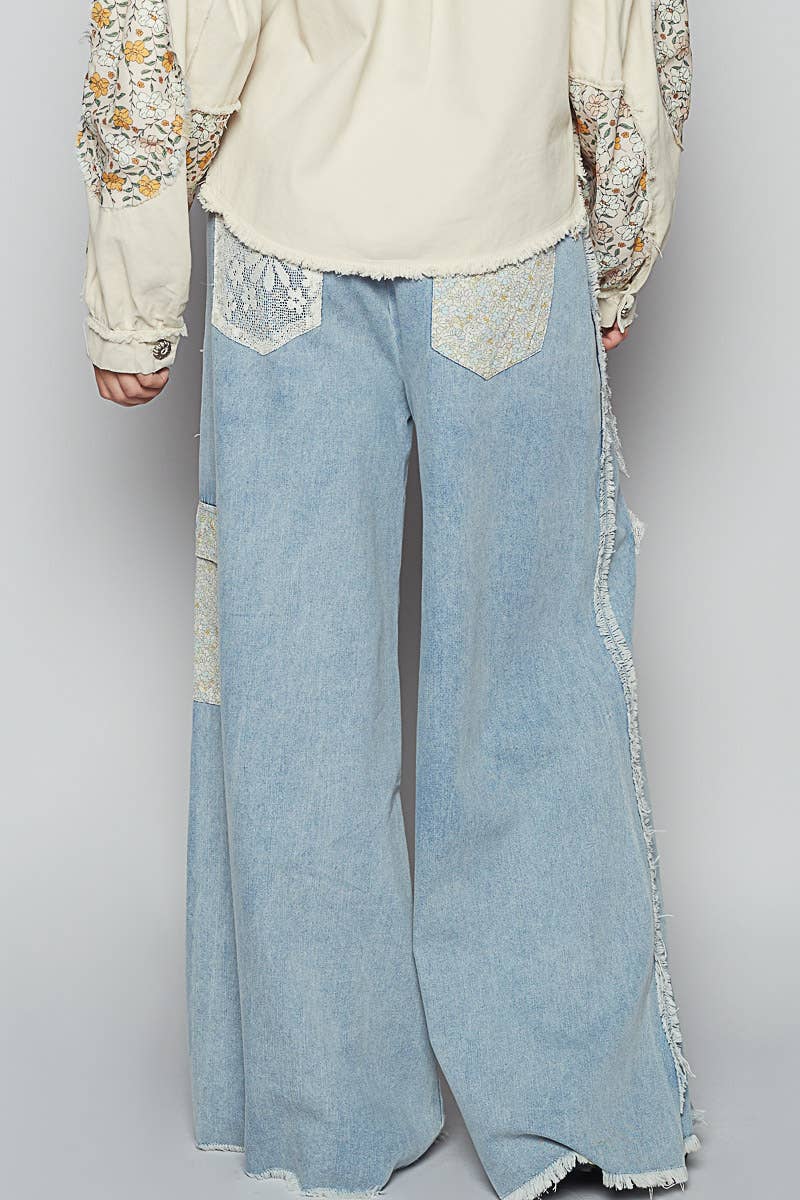 Star Patch Adjustable Waist Band Casual Pants-Pants-Pol Clothing-Stuffology - Where Vintage Meets Modern, A Boutique for Real Women in Crosbyton, TX