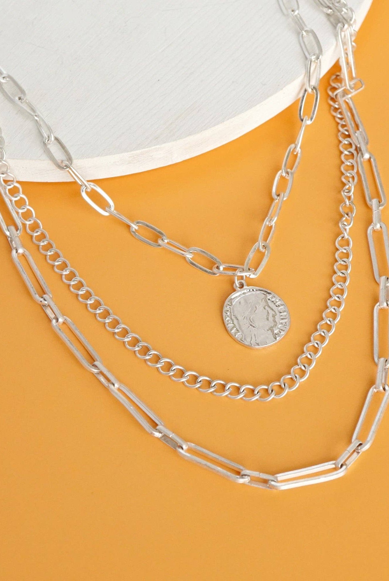 Multi Layer Coin Pendant Chain Necklace Gold or Silver Tone-Necklaces-PennyLine inc-Stuffology - Where Vintage Meets Modern, A Boutique for Real Women in Crosbyton, TX