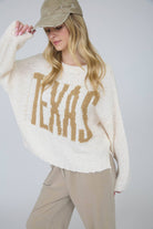 TEXAS CHUNKY KNIT LONG SLEEVE PULLOVER SWEATER-Sweaters-J.O.A-Stuffology - Where Vintage Meets Modern, A Boutique for Real Women in Crosbyton, TX