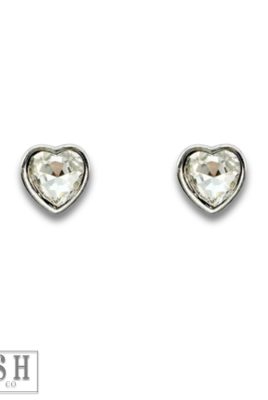 Rhinestone heart stud earring-Earrings-Pink Panache Brands-Stuffology - Where Vintage Meets Modern, A Boutique for Real Women in Crosbyton, TX