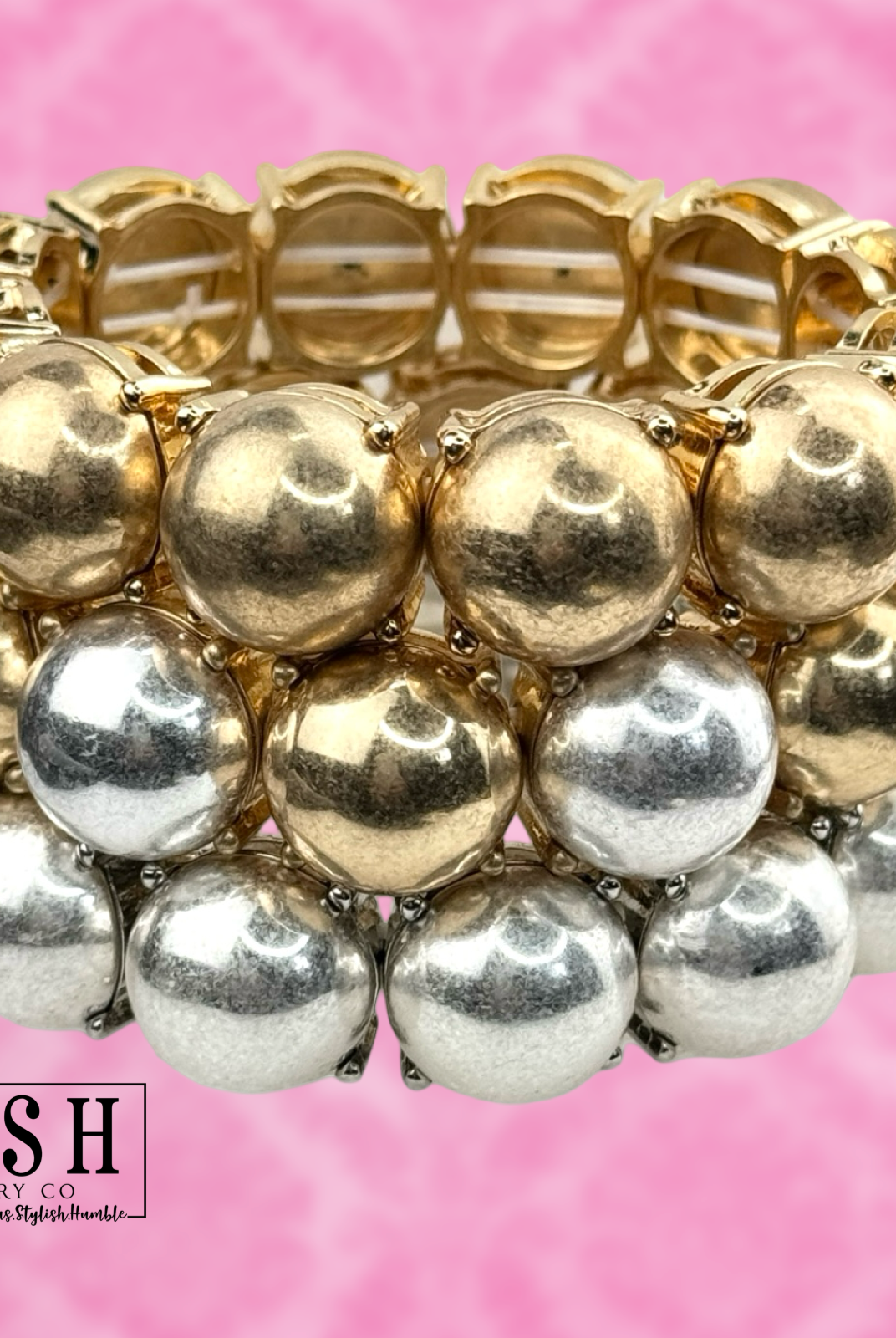 Matte bead bracelet-Bracelets-Pink Panache Brands-Stuffology - Where Vintage Meets Modern, A Boutique for Real Women in Crosbyton, TX
