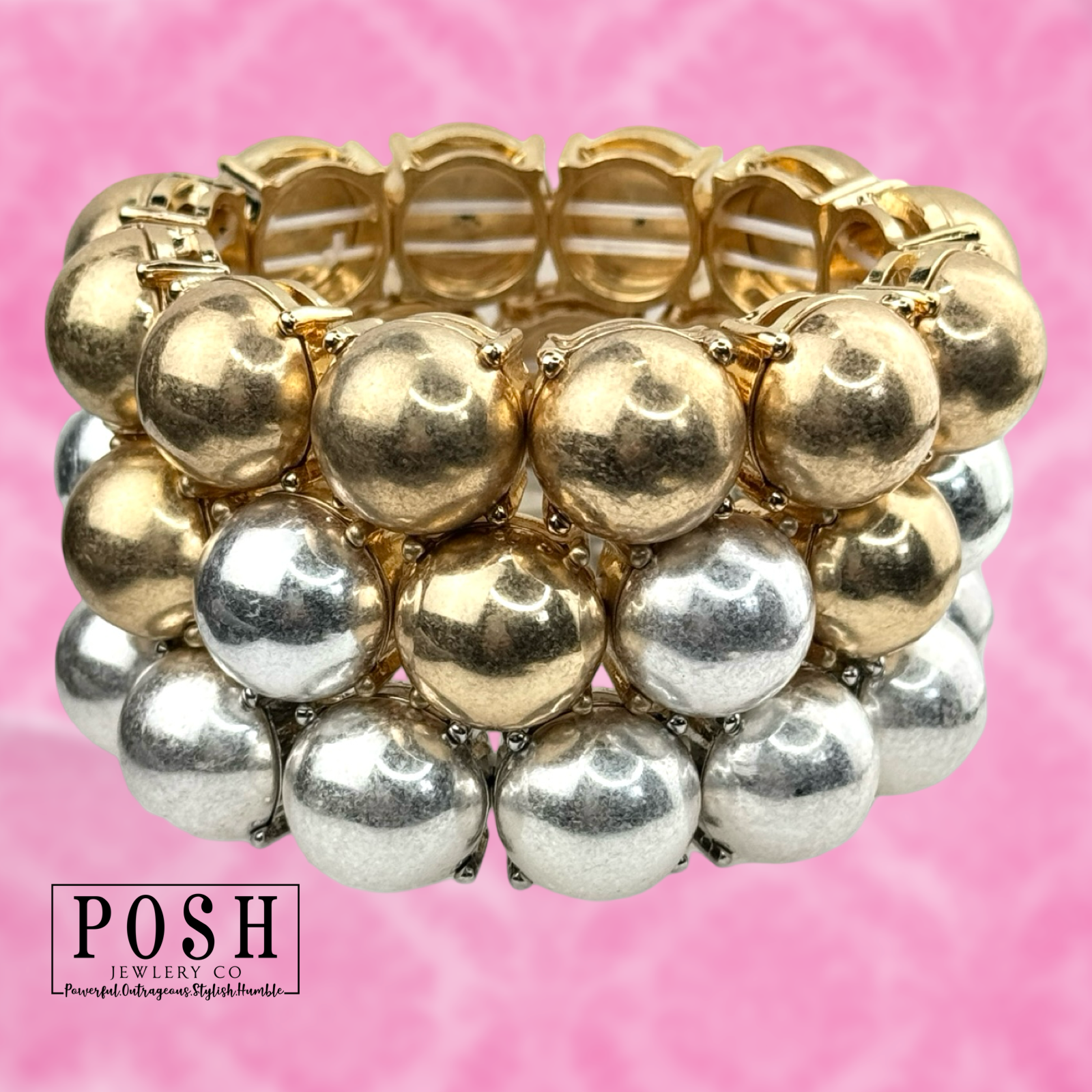 Matte bead bracelet-Bracelets-Pink Panache Brands-Stuffology - Where Vintage Meets Modern, A Boutique for Real Women in Crosbyton, TX