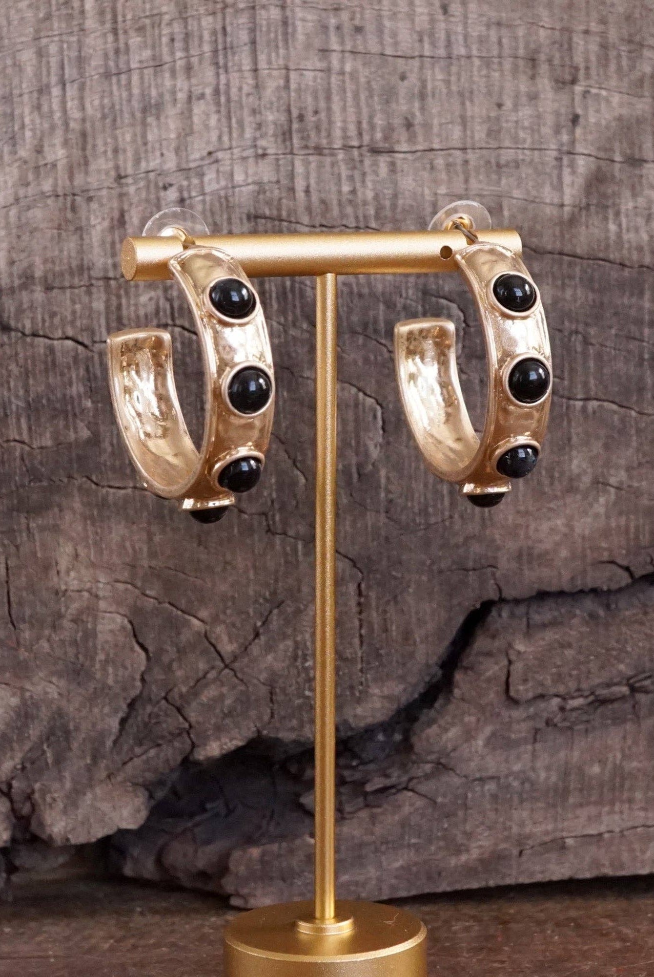 Jeweled Bubble Hoop Earrings – Colorful Acrylic Cabochons-PennyLine inc-Stuffology - Where Vintage Meets Modern, A Boutique for Real Women in Crosbyton, TX