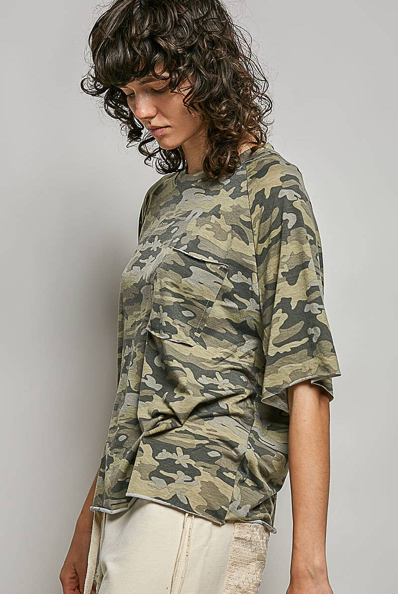POL Clothing Vintage Washed Relaxed Fit Camo Tee-Tees-Pol Clothing-Stuffology - Where Vintage Meets Modern, A Boutique for Real Women in Crosbyton, TX
