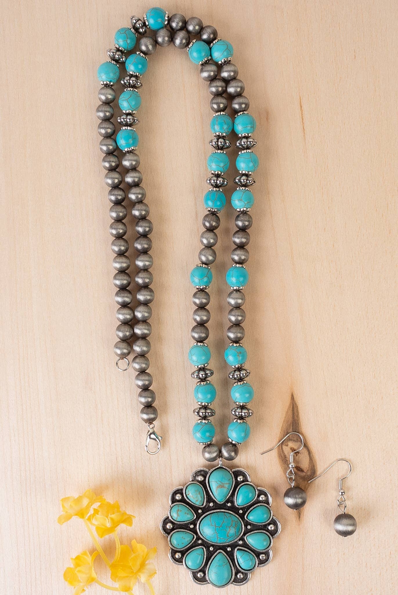 Squash Blossom Necklace - Beaded Chain-Necklaces-Your Fashion Wholesale-Stuffology - Where Vintage Meets Modern, A Boutique for Real Women in Crosbyton, TX