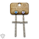 Pearl cross earring with Austrian crystal-Earrings-Pink Panache Brands-Stuffology - Where Vintage Meets Modern, A Boutique for Real Women in Crosbyton, TX
